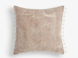 Large Beige Square Cushion with Frill Edges