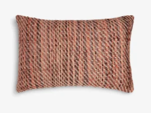 Large Brown Woven Lumbar Cushion