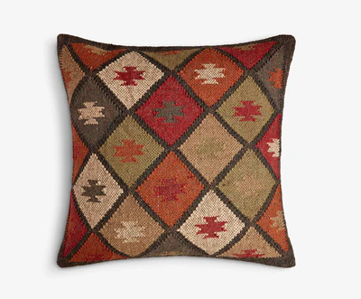 Large Square Diamond Multicoloured Cushion