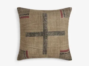 Large Square Distressed Cross Cushion