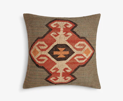 Large Square Kilim Grey Cushion