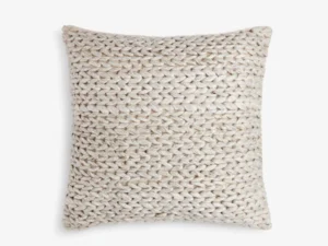 Large Square Light Grey Knit Cushion