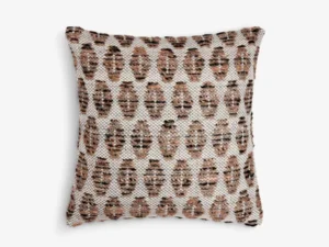 Medium Grey with Brown Ovals Square Cushion
