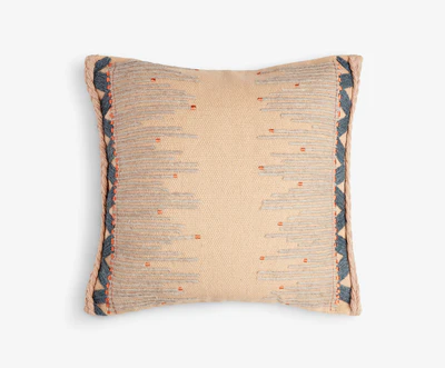 Medium Square Beige with Orange Tips Cushion