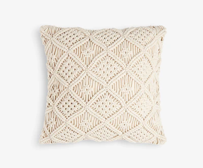 Medium Square Macrame Crochet Cushion