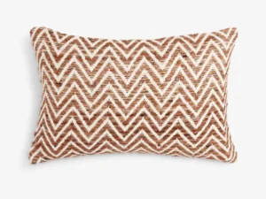 Small Lumbar Brown Chevron Cushion